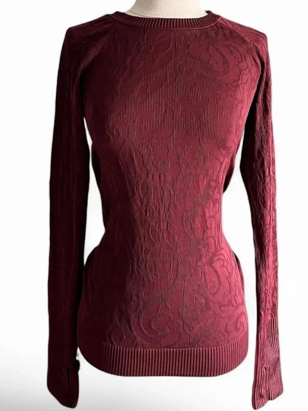 Lululemon Rest Less Long Sleeve Pullover Garnet Burgundy Size 4